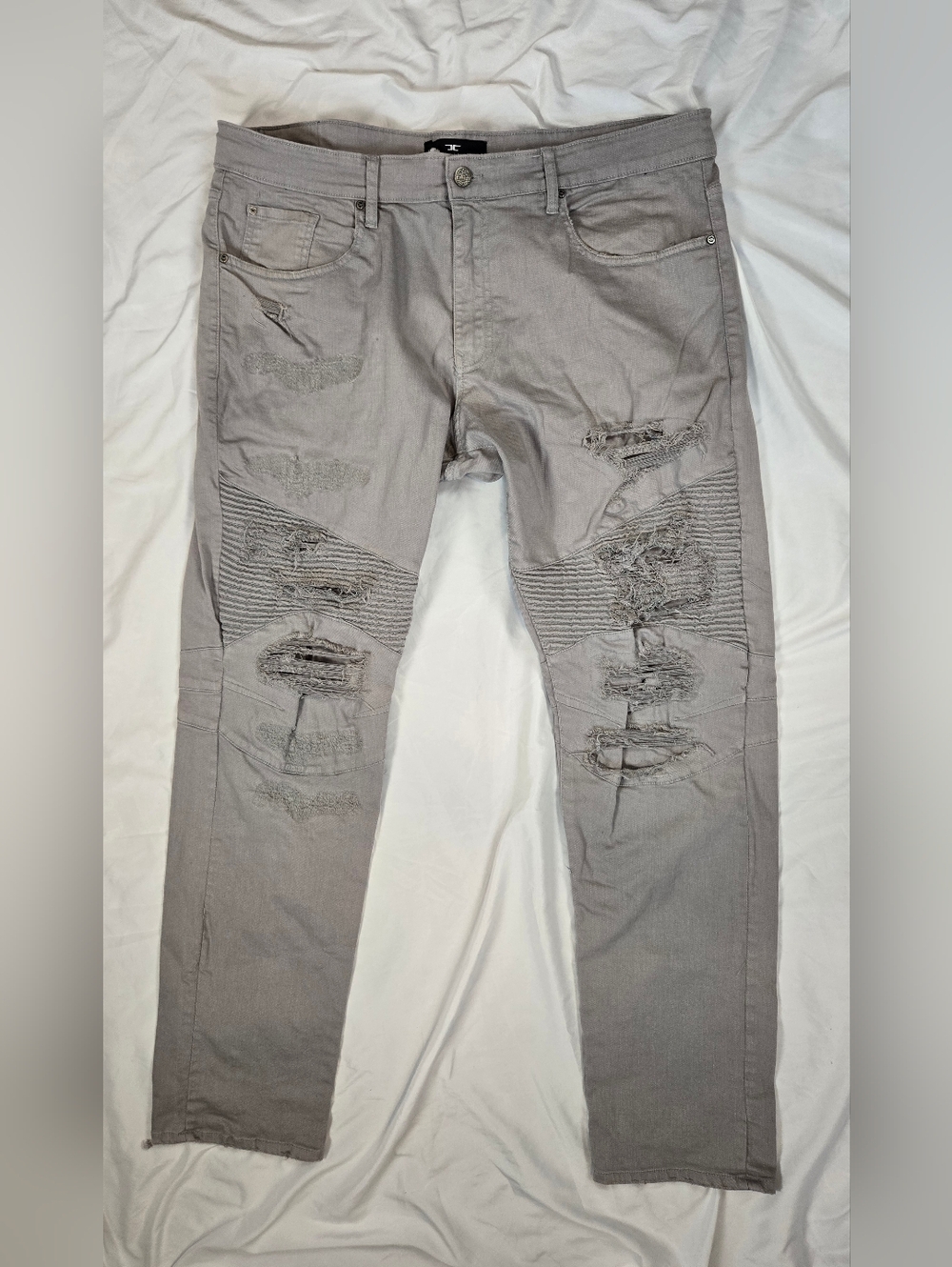 Jordan Craig Men's Distressed  Jeans - Gray TH